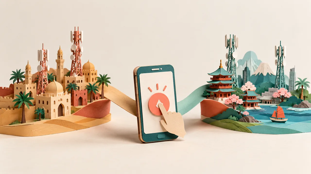 Architecting 1-Click Direct Carrier Billing Workflows Across MENA &amp; APAC Telco Networks — paper craft illustration