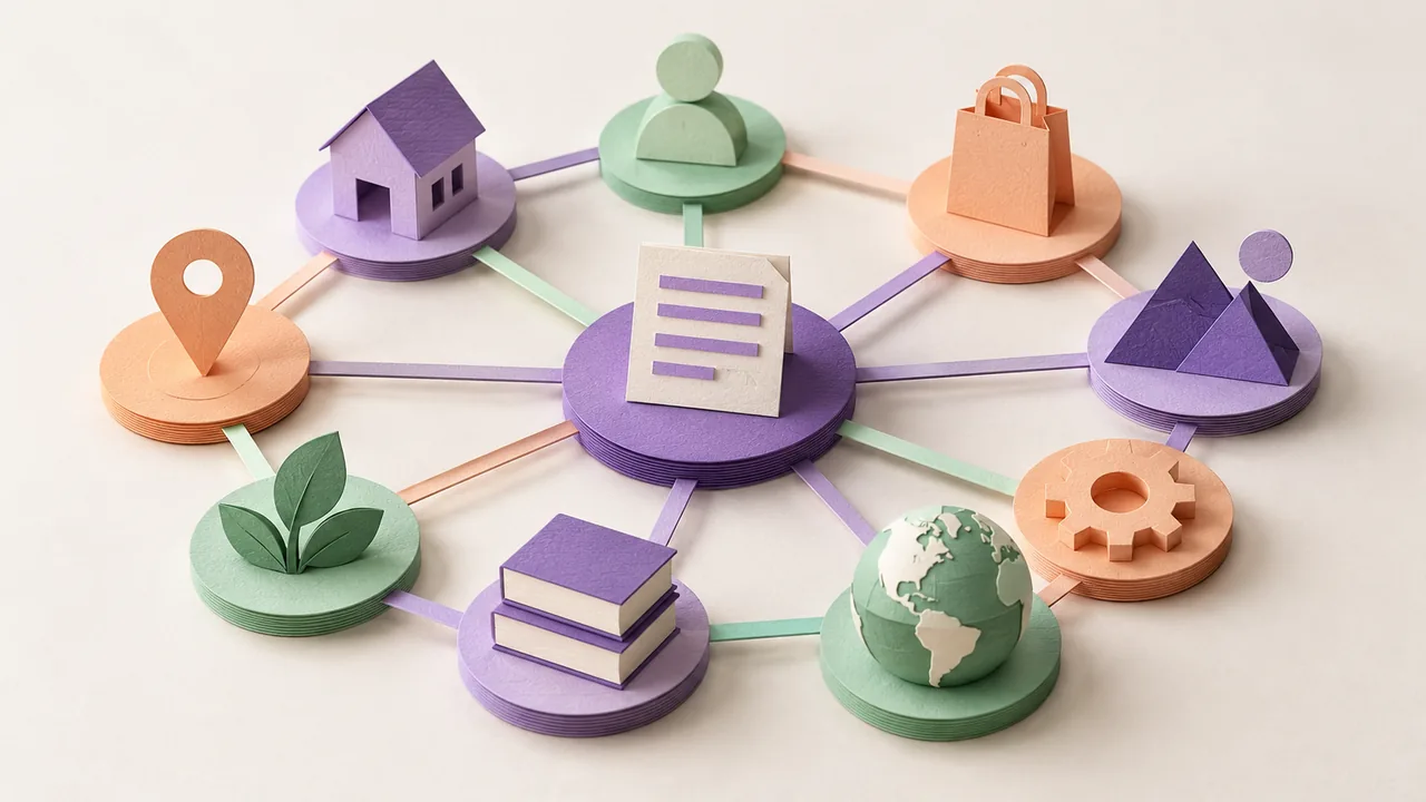 Entity-Based Semantic SEO: Structuring Knowledge Graphs &amp; JSON-LD Schemas for Top Rankings, paper craft illustration
