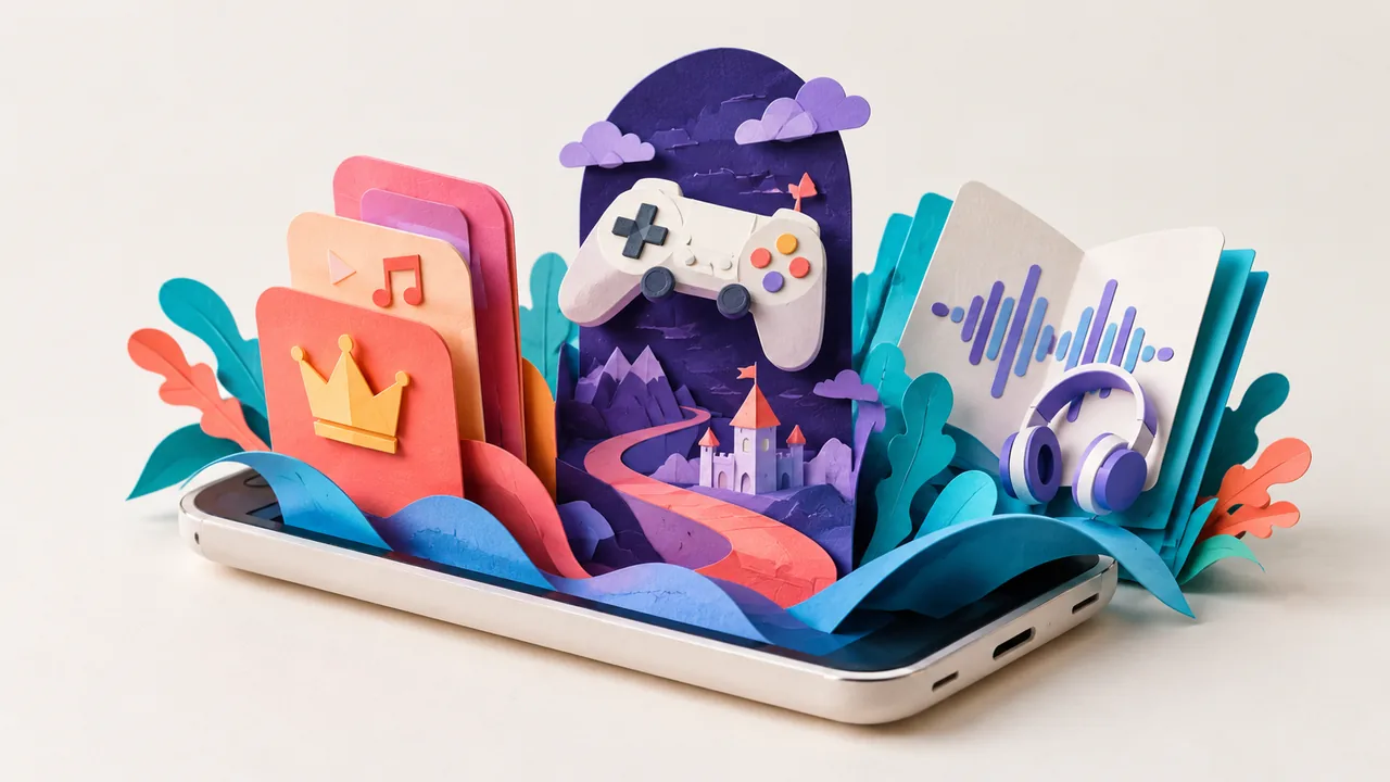 The Future of Mobile Value Added Services: Micro-Subscriptions, Gaming &amp; AI Content — paper craft illustration