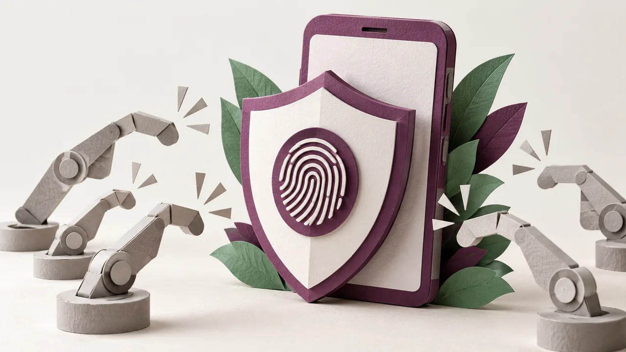 Zero-Fraud Subscription Verification: Integrating Anti-Auto-Clicker AI in Mobile Billing, paper craft illustration